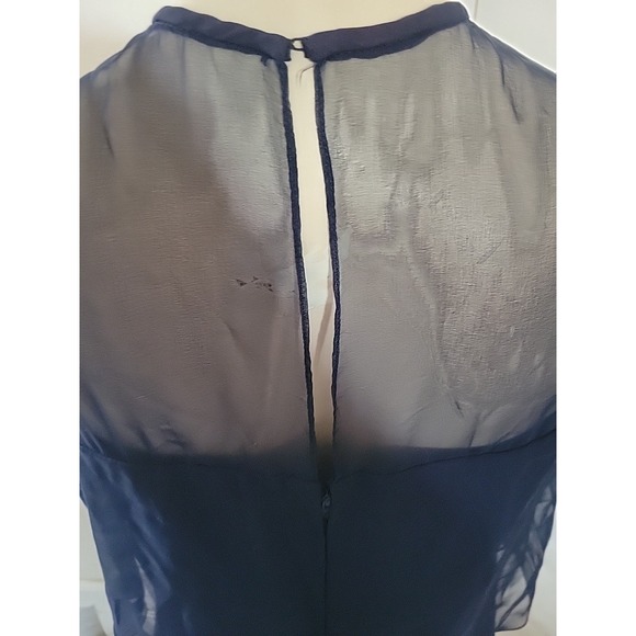 Vintage 1970's Pat Richards Tiered Chiffon Maxi Dress Blue Designer Retro Luxury - Picture 6 of 12